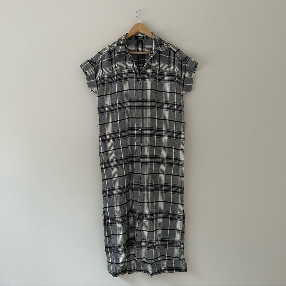 Jones New York Shirt Dress Plaid Size M